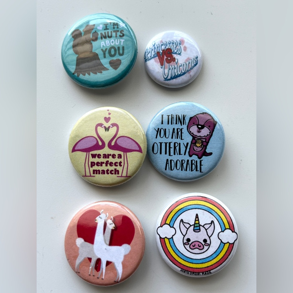 Cute Button Pin Set with Fun Designs